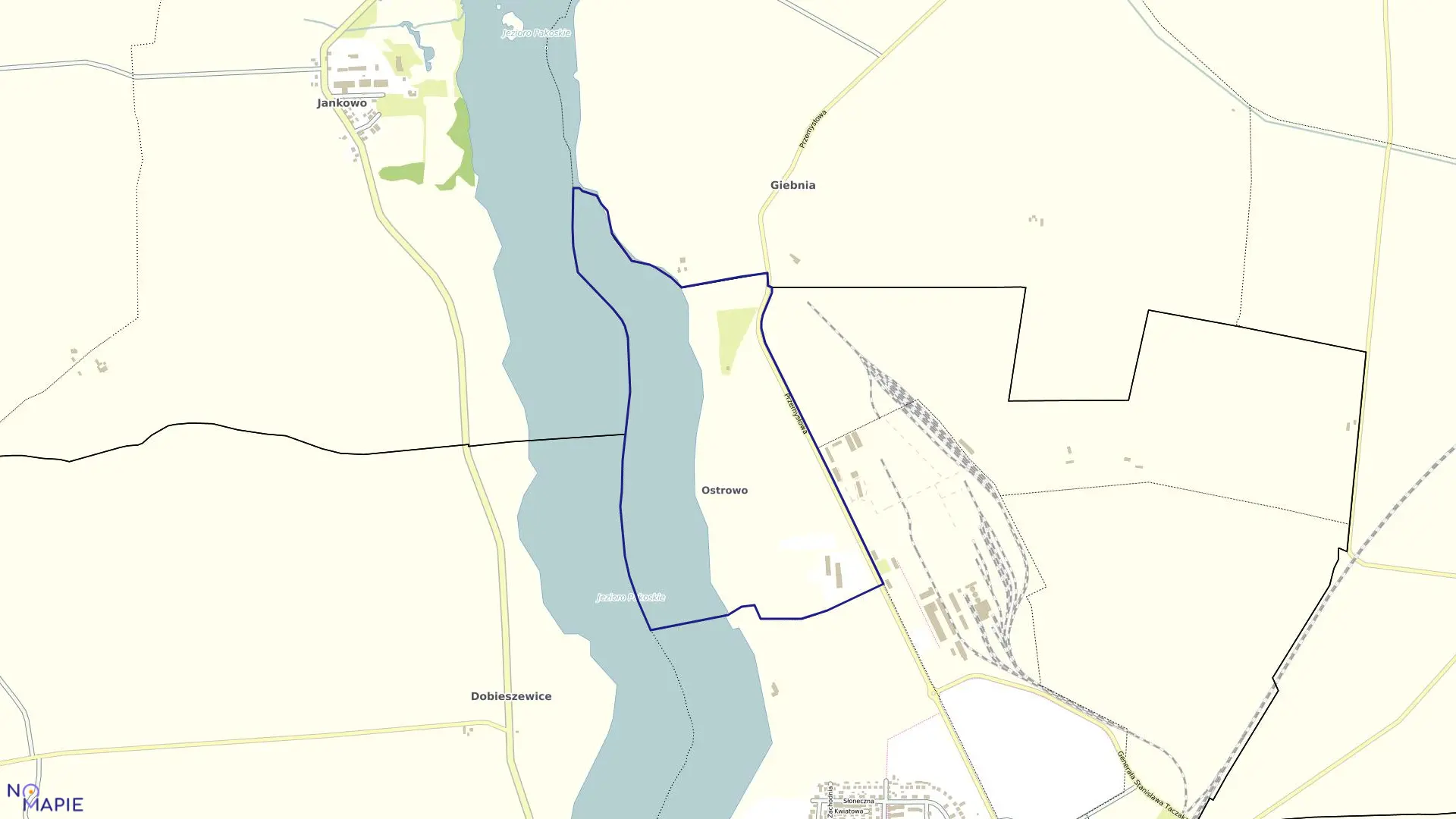 Mapa obrębu Janikowo Obr. 1 w gminie Janikowo