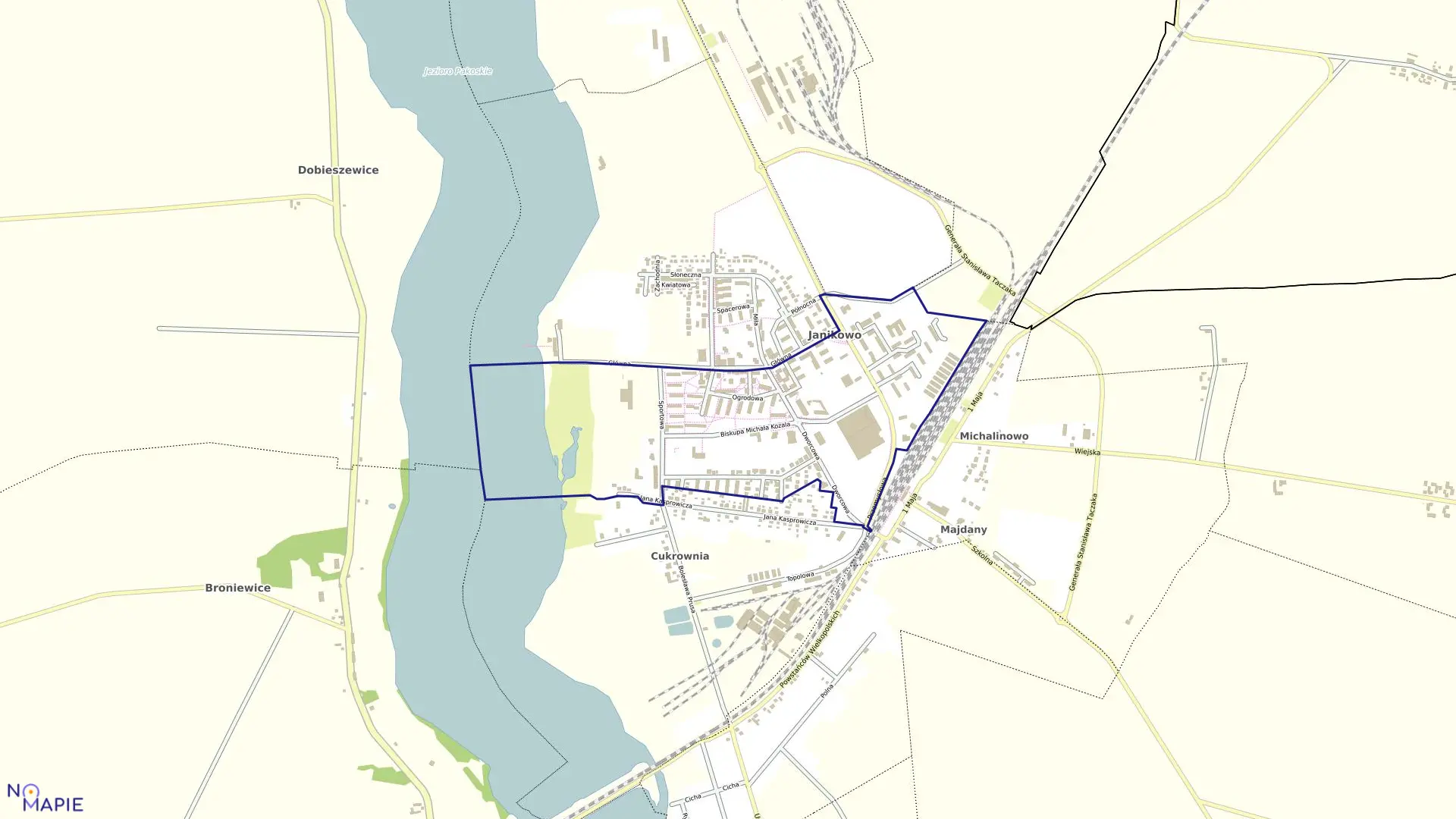 Mapa obrębu Janikowo Obr. 3 w gminie Janikowo