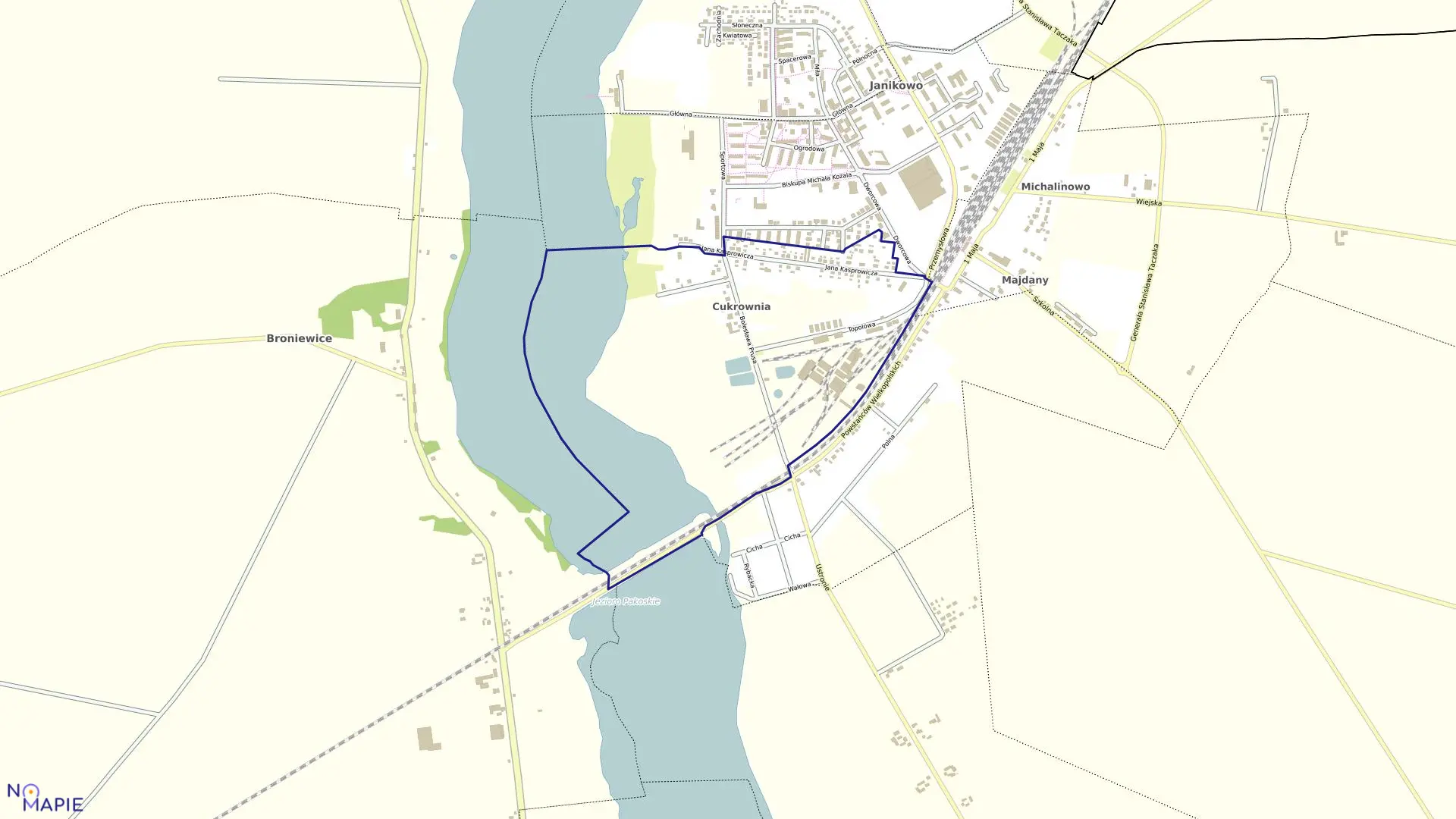 Mapa obrębu Janikowo Obr. 4 w gminie Janikowo