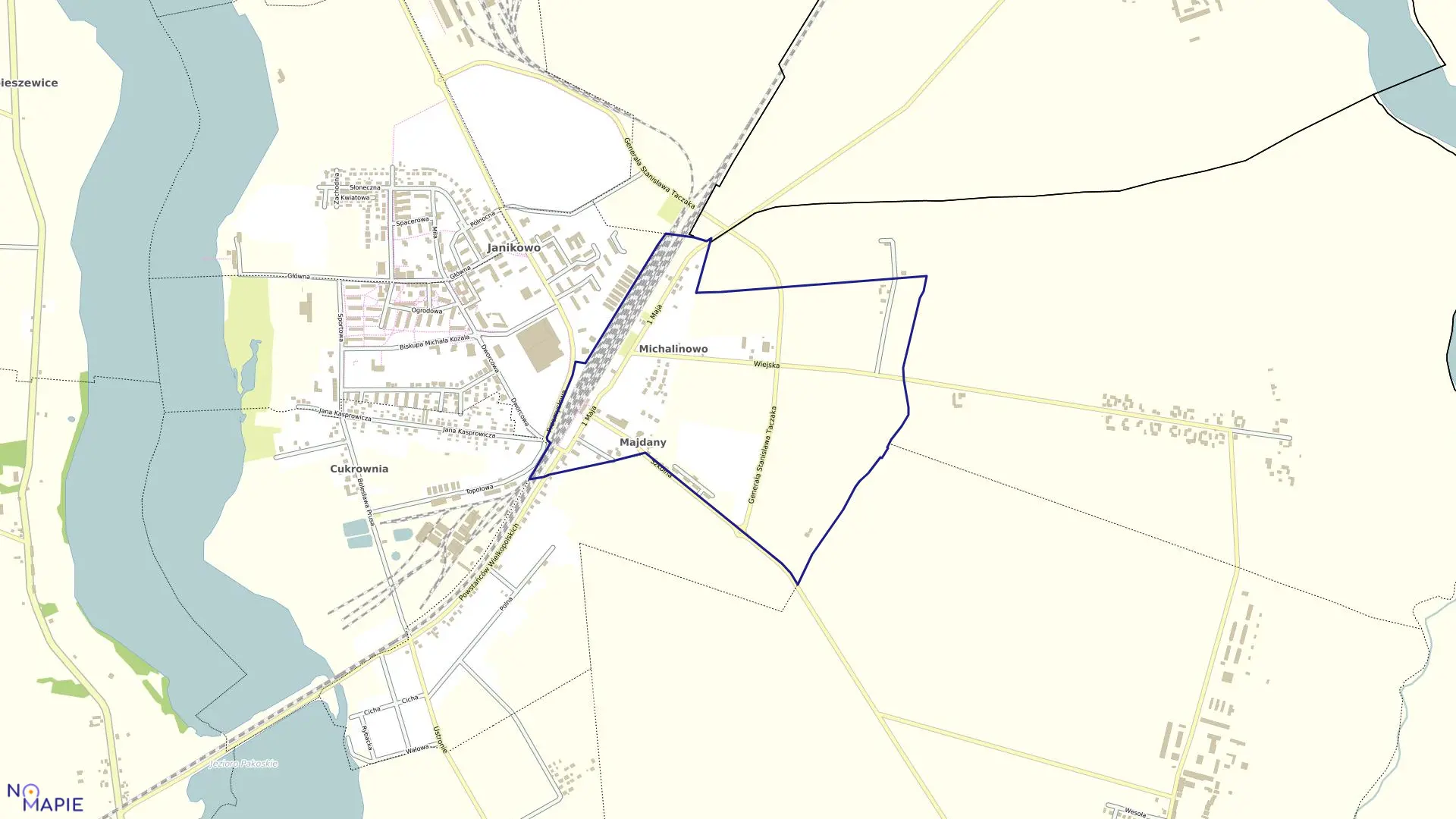 Mapa obrębu Janikowo Obr. 6 w gminie Janikowo